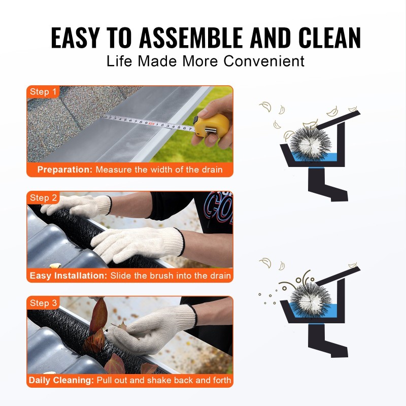 Vesikouruharja polypropeeniharjakset sinkitty teräslanka 110 mm halkaisija 4,6 m 5 kpl