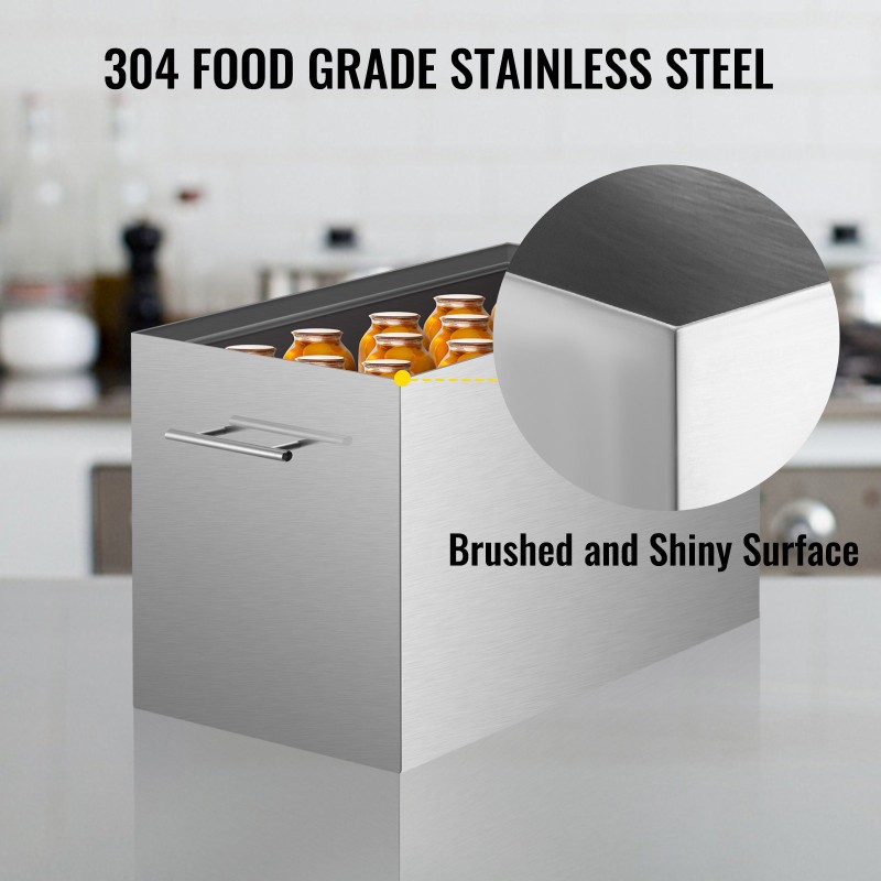 Liesikäyttöinen vesihaudekattila 304 elintarvikelaatuinen ruostumaton teräs 49 l 15 purkkia 2 telinettä