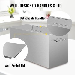 Liesikäyttöinen vesihaudekattila 304 elintarvikelaatuinen ruostumaton teräs 49 l 15 purkkia 2 telinettä