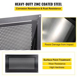 Perustuksen tulvaventtiili sinkkipinnoitettua terästä 8 tuumaa korkea 16 tuumaa leveä seinäkiinnitys