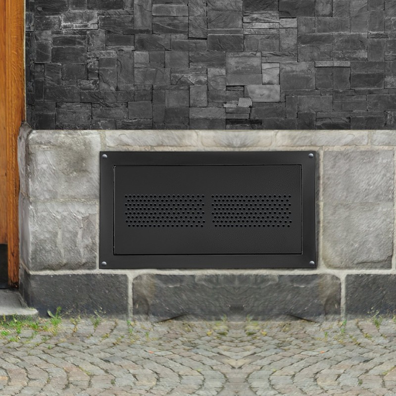 Ryömintätilan tulvaventtiili sinkkipinnoitettua terästä 406 x 203 mm seinään asennettava