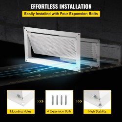 Perustuksen tulvaventtiili sinkkipinnoitettua terästä 406 x 203 mm valkoinen seinäasennukseen