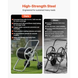 Letkukelavaunu Q235A-teräsrunko 5/8-tuuman letkulle 53,34 m kapasiteetti pyörillä