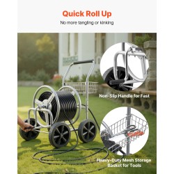 Vesiletkukärry jauhemaalattu teräs 15,9 mm 91,4 m kapasiteetti 10 tuuman pyörät