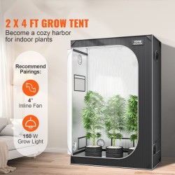 Kasviteltta 122 x 61 x 183 cm 2000D Oxford-kangas heijastavalla sisäpinnalla