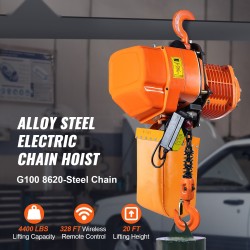 Sähköketjunostin 1996 kg nostokyky kolmivaiheinen 3,5 kW moottori 6,096 m nostokorkeus