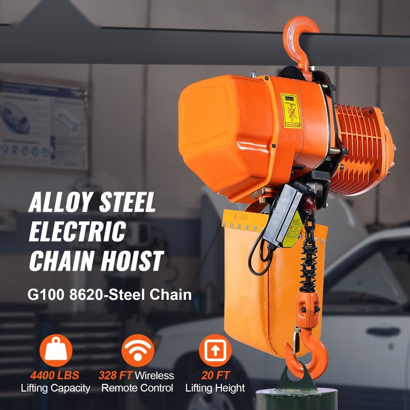 Sähköketjunostin 1996 kg nostokyky kolmivaiheinen 3,5 kW moottori 6,096 m nostokorkeus