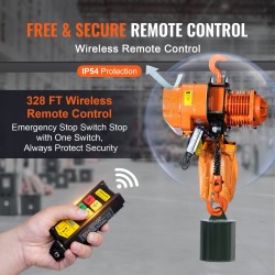 Sähköketjunostin 1996 kg nostokyky kolmivaiheinen 3,5 kW moottori 6,096 m nostokorkeus