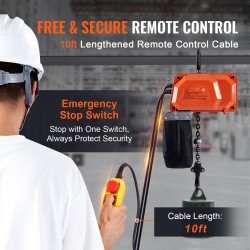 Sähköinen ketjunostin 149,7 kg 3 m nostokorkeus G80-ketju 230 V