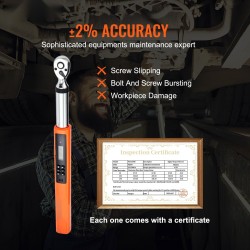 Digitaalinen momenttiavain 9,5 mm 5–50 Nm tarkkuus ±2% kromivanadiiniteräs