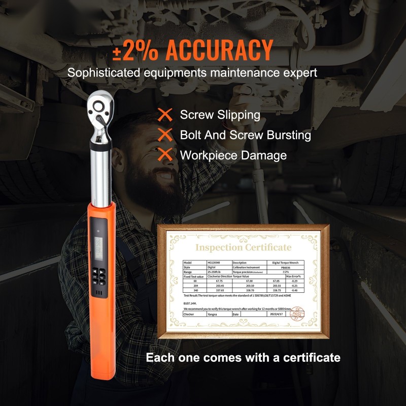 Digitaalinen momenttiavain 9,5 mm 5–50 Nm tarkkuus ±2% kromivanadiiniteräs