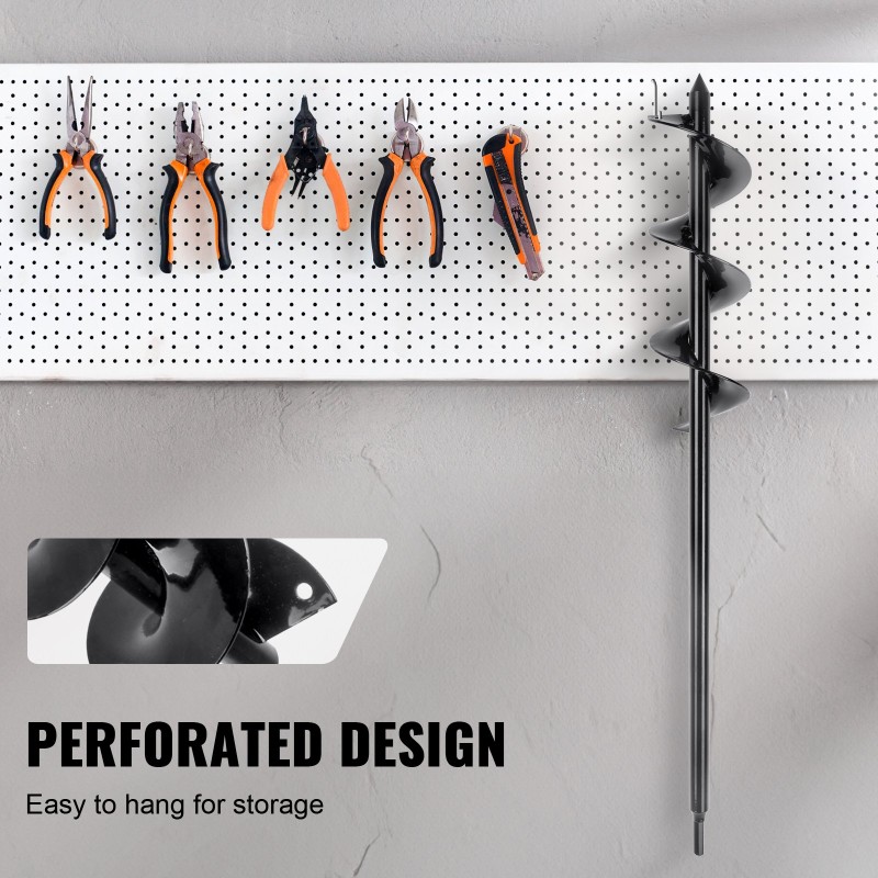 Puutarhan kairaporanterä teräs 7,6 x 61 cm täysydinvarsi