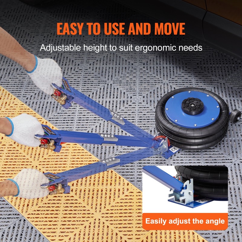 Ilmatunkki 5 tonnia kolmipussinen nostokorkeus 140–470 millimetriä kuusi teräsputkea