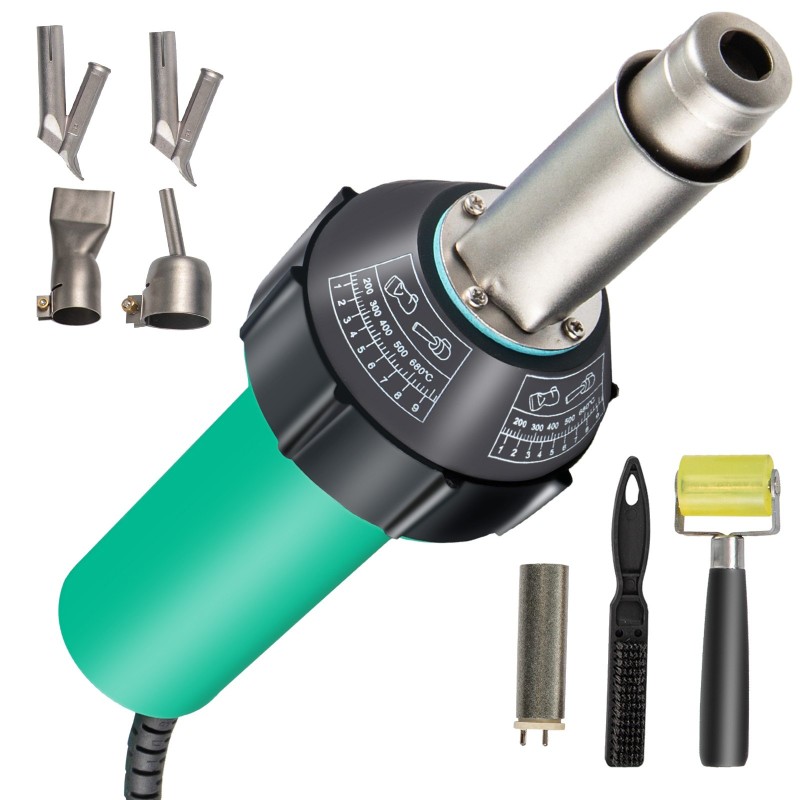 Muovihitsauspistooli 1600W 220V 3 m johdolla useilla vaihdettavilla suuttimeilla portaaton lämpösäätö 40–600°C