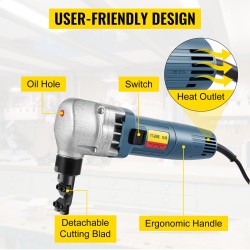 Sähkökäyttöinen peltinibbleri 380W 220V 1800RPM 1,8 mm leikkauspaksuus 360 astetta säädettävä