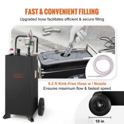 Polttoainekärry terässäiliöllä 30 gallonin kapasiteetti käsikäyttöisellä pyöröpumpulla pyörillä