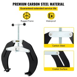 Putkikiristin hiiliteräsrunko 12,7–30,5 cm halkaisijalle hitsaukseen kevyt hienosäätöruuvein