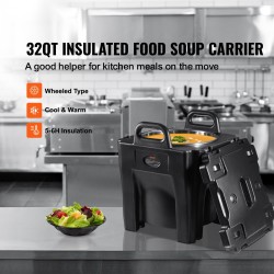 Pinottava eristetty ruokatermosastia 30 l ruostumaton teräs LLDPE-muovi