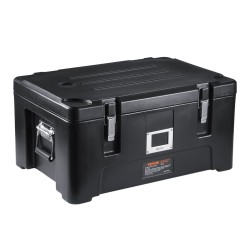 Eristetty ruokakuljetuslaatikko 30 l kevyt pinoamiskelpoinen 3 ruostumattomaa astiaa musta