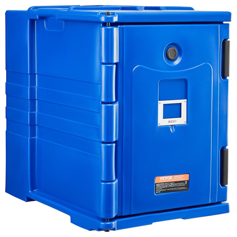 Eristetty ruokakuljetuslaatikko 90 L sininen pinottava etupuolelta täytettävä