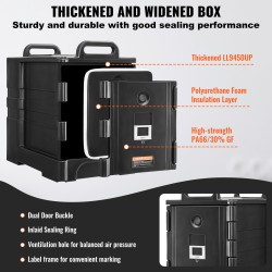 Eristetty ruokalaatikko 75 l 50 mm eristys pinottava etulastaus