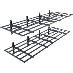 Seinään asennettava teräshylly 2 tasoa teräs 183 senttimetriä leveä 61 senttimetriä syvä