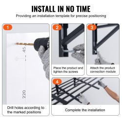 Seinään asennettava teräshylly 2 tasoa teräs 183 senttimetriä leveä 61 senttimetriä syvä