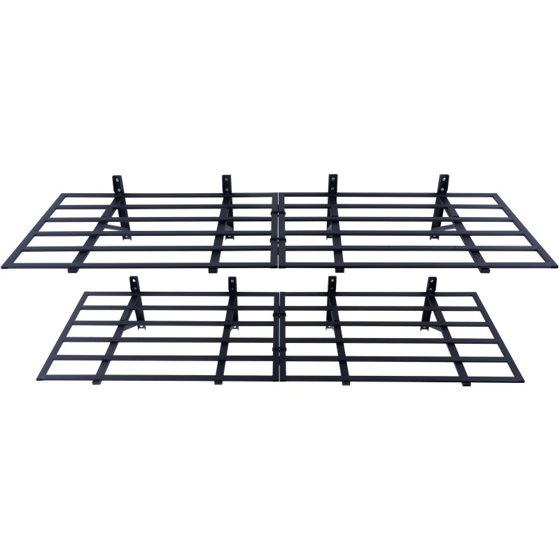 Seinään asennettava teräshylly 2 tasoa teräs 183 senttimetriä leveä 61 senttimetriä syvä