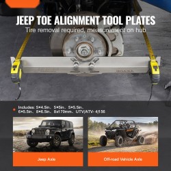 Pyörän aurauskulman mittauslevyt 2 kpl ruostumattomasta teräksestä 5 m mittanauhoilla