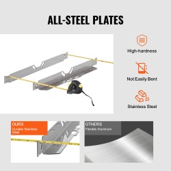 Pyörän aurauskulman mittauslevyt 2 kpl ruostumattomasta teräksestä 5 m mittanauhoilla