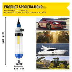 Manuaalinen 1,5 litran öljynpoistopumppu vaihteistoöljylle jarrunesteelle läpinäkyvällä säiliöllä adaptereilla