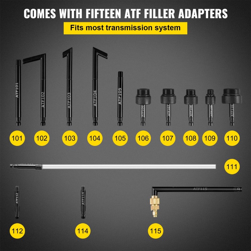 Automaattivaihteiston öljynsiirtopumppu 10 l pneumaattinen kupari ja muovi 14 adapteria