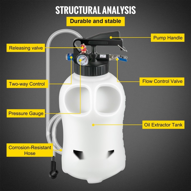 Automaattivaihteiston öljynsiirtopumppu 10 l pneumaattinen kupari ja muovi 14 adapteria