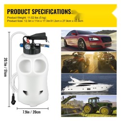 Automaattivaihteiston öljynsiirtopumppu 10 l pneumaattinen kupari ja muovi 14 adapteria