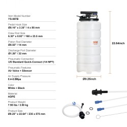 Öljynpoistaja 15 litran muovinen manuaali ja paineilmakäyttö moottori ja vaihteistoöljyille
