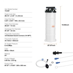 Nesteenpoistaja 6,5 l manuaalinen ja pneumaattinen imupumppu letkulla ja öljytikulla