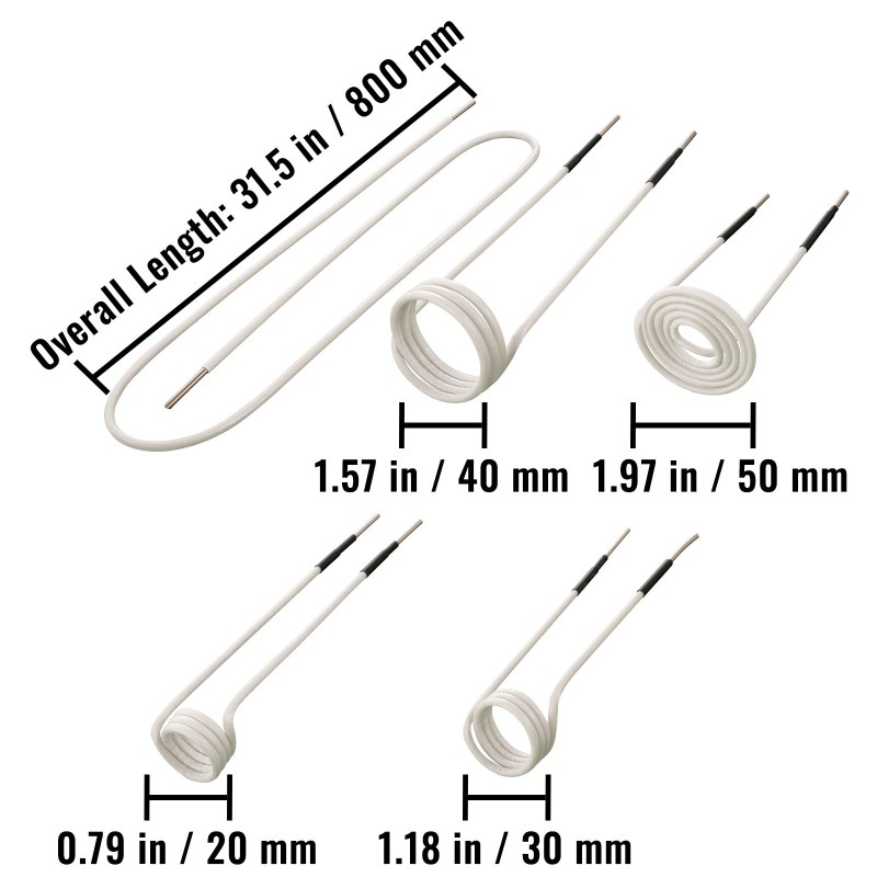 Induktiokelasarja 8 osaa termoplastipinnoitettuja joustavia keloja pulttien irrotukseen