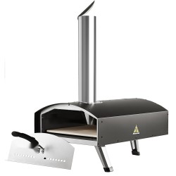 Pizzauuni kaksitoista tuumaa ruostumatonta terästä ulkokäyttöön pizzakivellä taittuvilla jaloilla