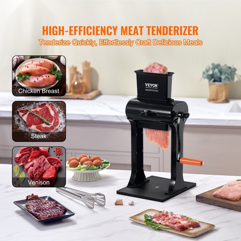 Manuaalinen lihamureuttaja alumiini ja ruostumaton teräs 31 terää 148x50 mm syöttöaukko ammattikeittiöihin