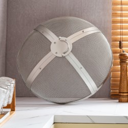 Pyöreä 20 tuuman kipinäsuoja ruostumatonta terästä renkaankahvalla