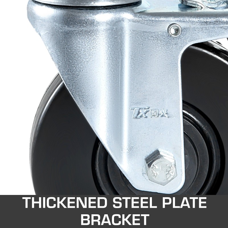 Telinepyörät 4 kpl täyskumilla 12,7 cm kaksoislukitus 200 kg pyörää kohden