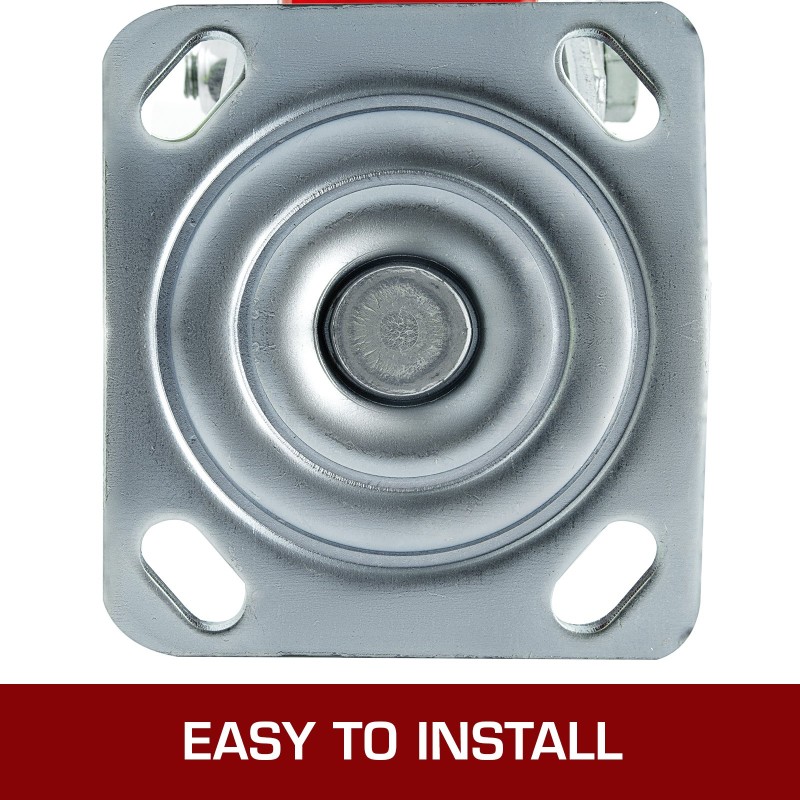 Siirtopyöräsarja polyuretaani teräslevyteline 15,24 x 5,08 cm 2 kiinteää 2 kääntyvää sivujarrulla