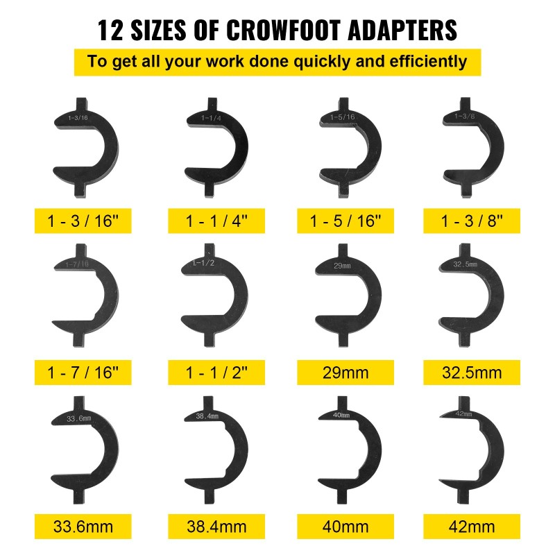 Sisäraidetangon irrotustyökalu kestävä teräsrakenne kaksitoista adapteria puoli tuuman liitäntä säilytyslaukku