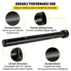 Sisäraidetangon irrotustyökalu kestävä teräsrakenne kaksitoista adapteria puoli tuuman liitäntä säilytyslaukku