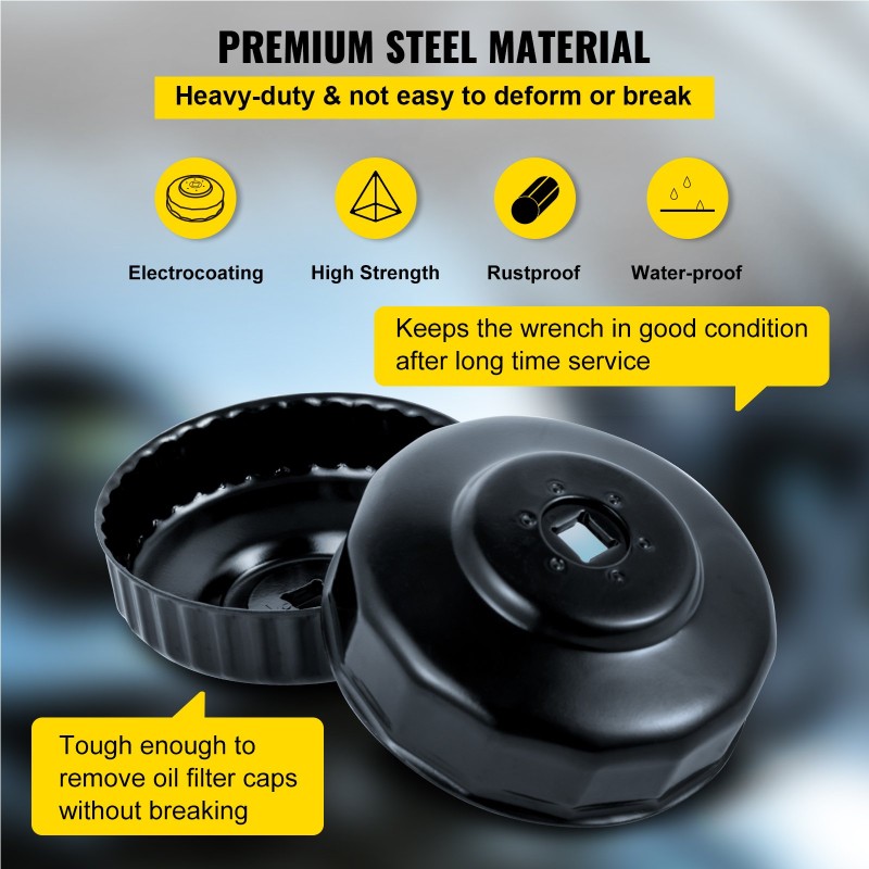 Öljynsuodattimen matalaprofiilinen teräshylsysarja 30 osaa 3/8-tuuman kara musta pinnoite kantolaukku