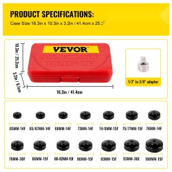 Öljynsuodatin hylsysarja teräs 14-osainen matalaprofiilinen sisältää sovittimen ja säilytyslaukun
