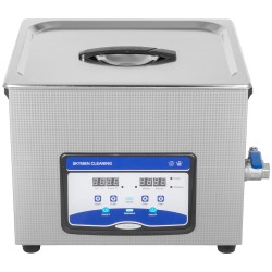 Ultraäänipuhdistin 15 litraa ruostumatonta terästä digitaalinen lämmitys kaasunpoisto ajastin