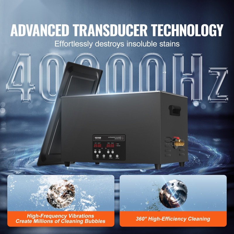 Ultraäänipesuri 30 litran ruostumattomasta teräksestä valmistettu 40 kHz 600 W digitaalinen ajastin