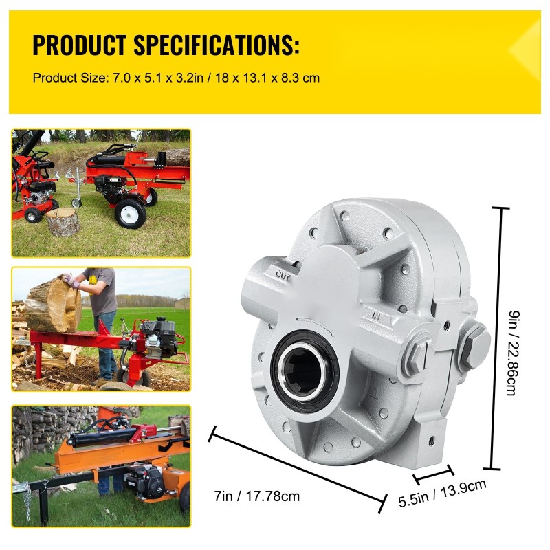 Hydraulinen hammaspyöräpumppu valurauta ja alumiini 16.6 GPM 540 RPM 2500 PSI