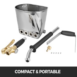 Laasti ja betoniruiskupistooli ruostumattomasta teräksestä neljällä suuttimella kahvalla